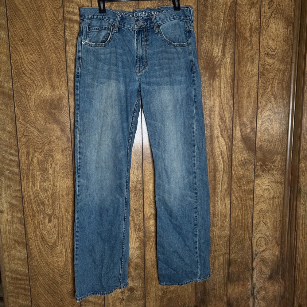 American Eagle Mens Straight Leg Jeans 34x34 Medium Wash Blue Denim Pants Y2K